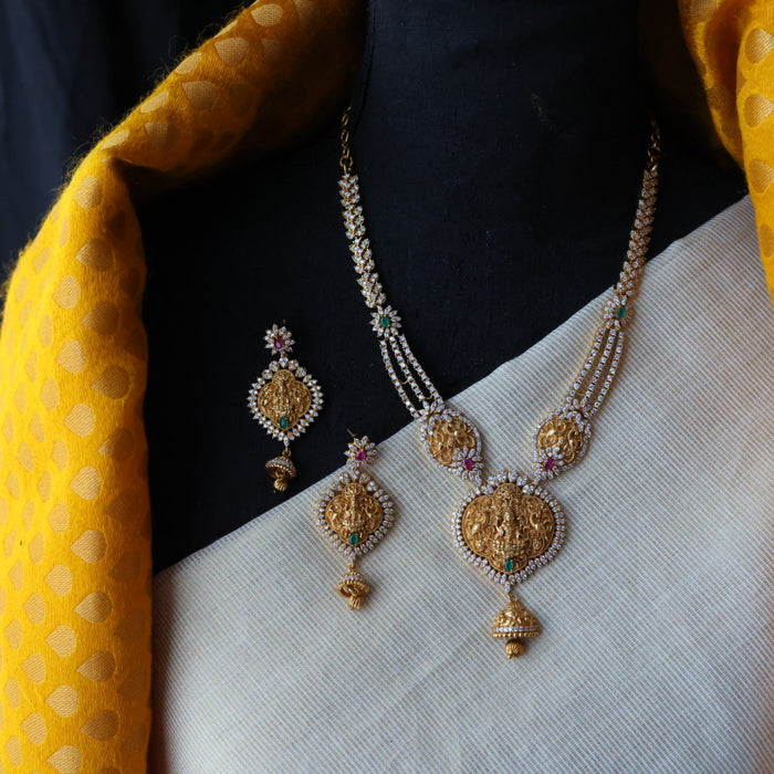 Antique short necklace with earrings S1B143