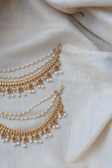 Antique 3 layer Mattal Ear Accessories | Bridal & Traditional Jewellery UK AM134