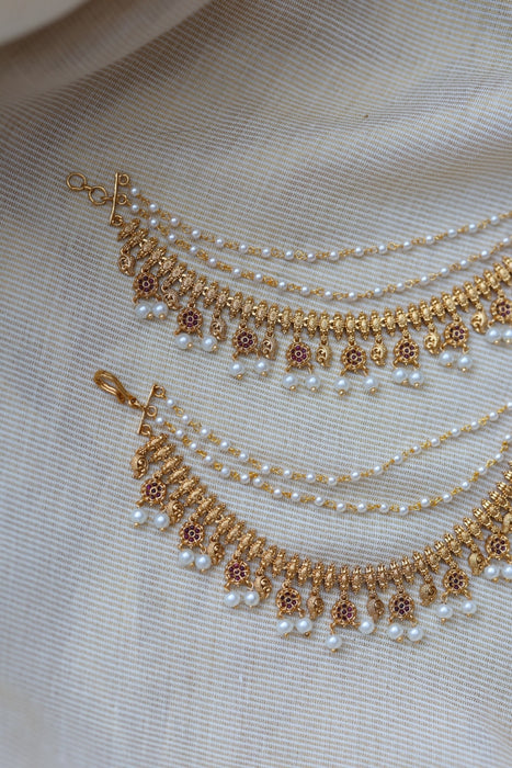 Antique 3 layer Mattal Ear Accessories | Bridal & Traditional Jewellery UK AM134