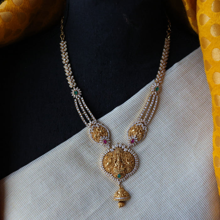 Antique short necklace with earrings S1B143