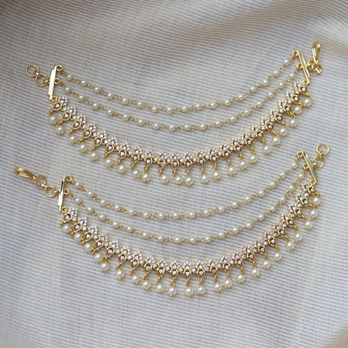 Heritage Gold Plated Mattal Ear Accessories | Bridal & Traditional Jewellery UK HM5333