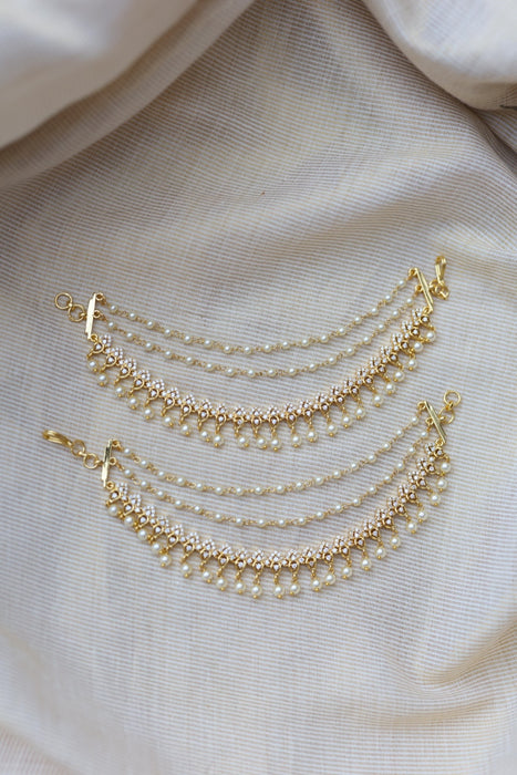 Heritage Gold Plated Mattal Ear Accessories | Bridal & Traditional Jewellery UK HM5333