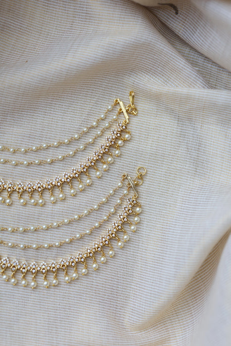 Heritage Gold Plated Mattal Ear Accessories | Bridal & Traditional Jewellery UK HM5333