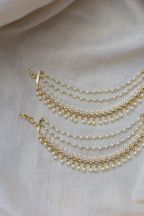 Heritage Gold Plated Mattal Ear Accessories | Bridal & Traditional Jewellery UK HM5333