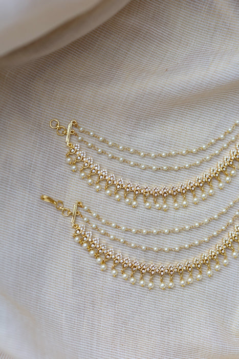 Heritage Gold Plated Mattal Ear Accessories | Bridal & Traditional Jewellery UK HM5333