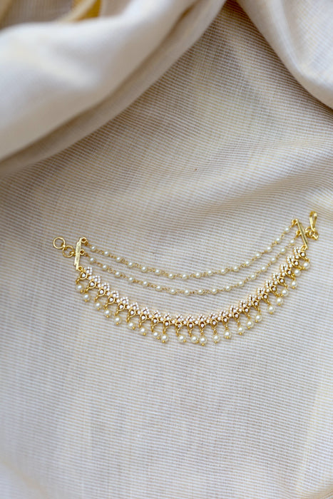 Heritage Gold Plated Mattal Ear Accessories | Bridal & Traditional Jewellery UK HM5333