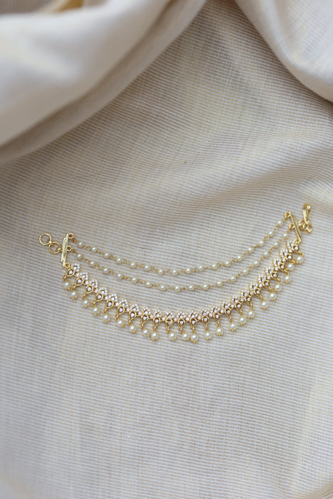Heritage Gold Plated Mattal Ear Accessories | Bridal & Traditional Jewellery UK HM5333