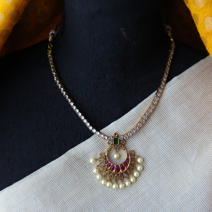 Antique short necklace with earrings S1N116