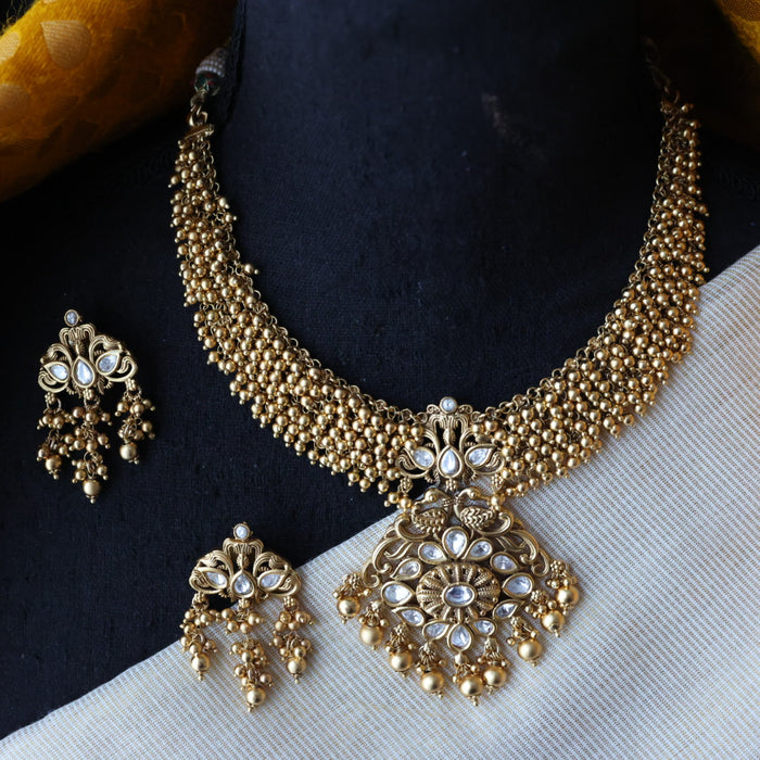 Antique short necklace with earrings S1B150
