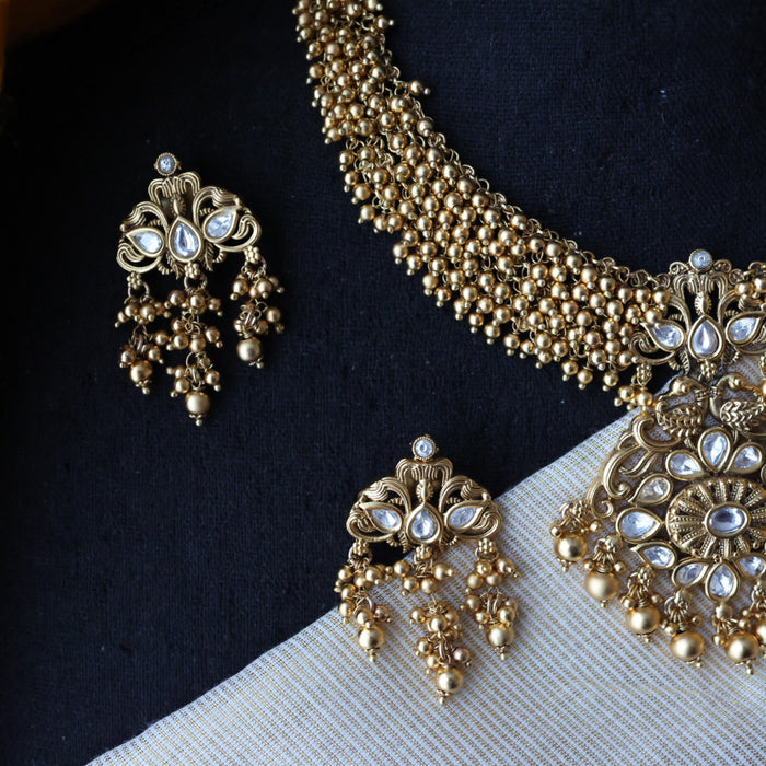 Antique short necklace with earrings S1B150