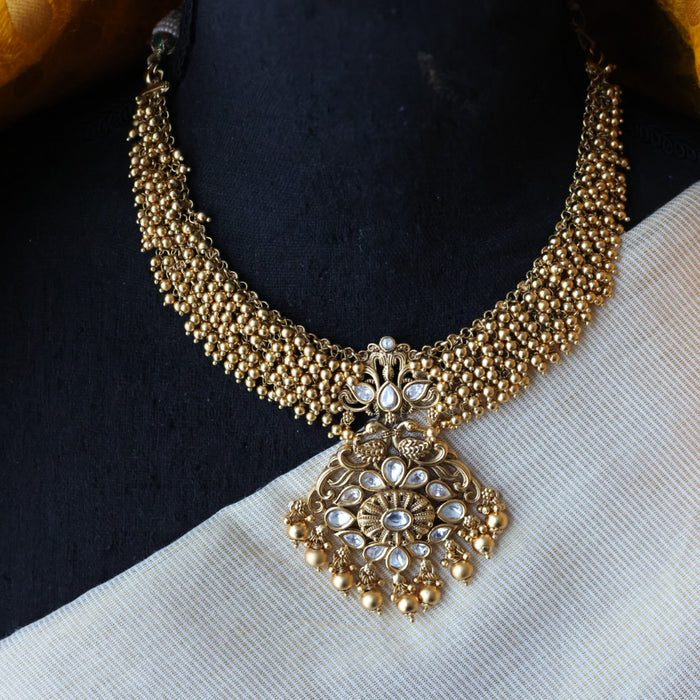 Antique short necklace with earrings S1B150
