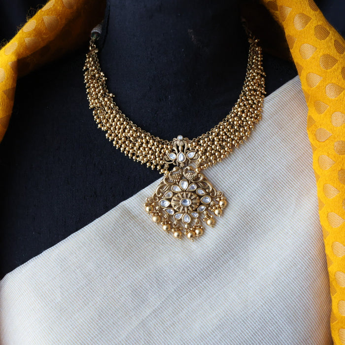 Antique short necklace with earrings S1B150