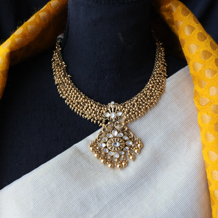 Antique short necklace with earrings S1B150