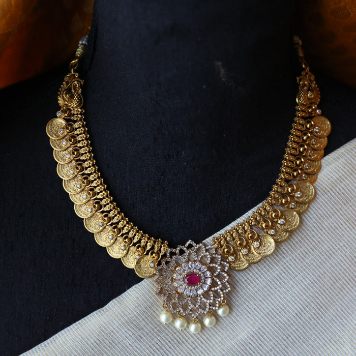 Antique short necklace and earrings S1B123