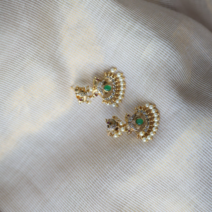 Antique multi stone short necklace with earrings TTS508
