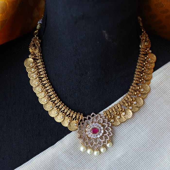 Antique short necklace and earrings S1B123