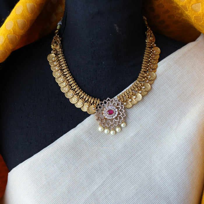 Antique short necklace and earrings S1B123