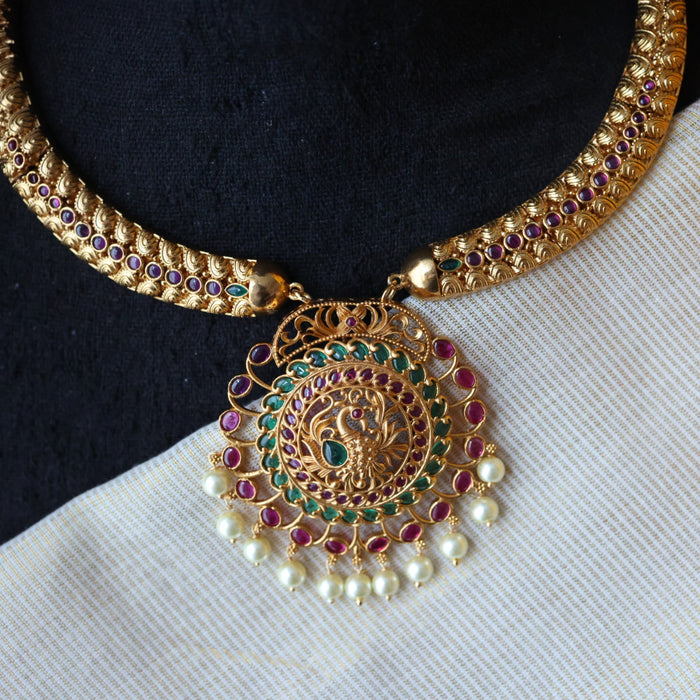 Antique short necklace with earrings S1B1899