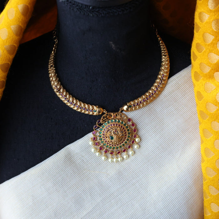 Antique short necklace with earrings S1B1899