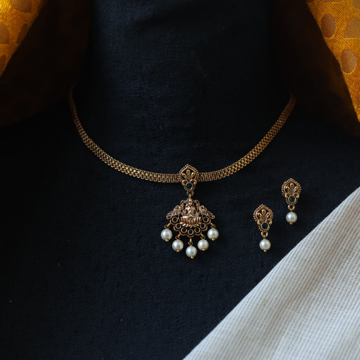Antique temple design simple necklace necklace with earrings TTS5622