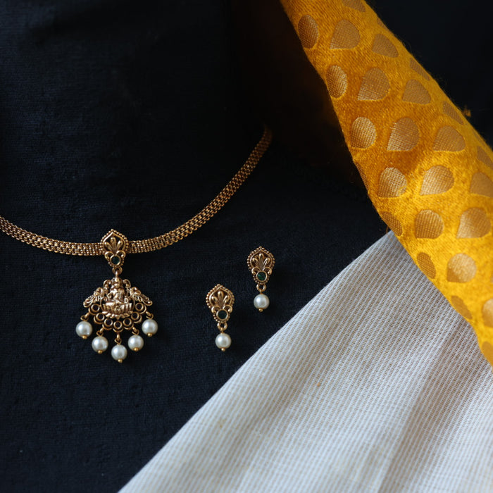Antique temple design simple necklace necklace with earrings TTS5622