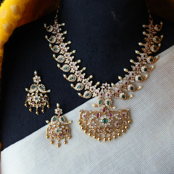 Antique mango short necklace with earrings S1B141