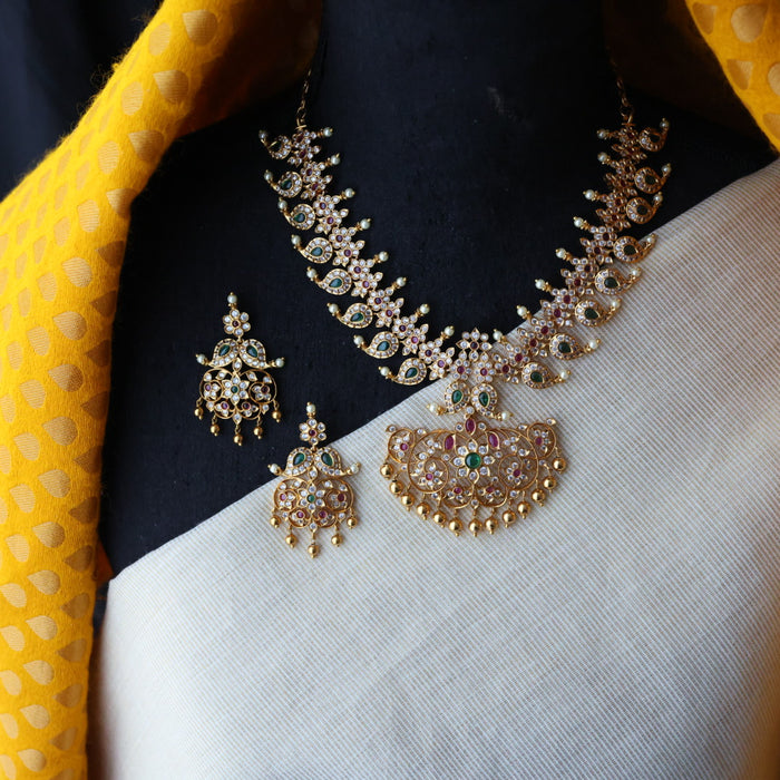 Antique mango short necklace with earrings S1B141