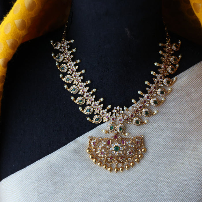 Antique mango short necklace with earrings S1B141