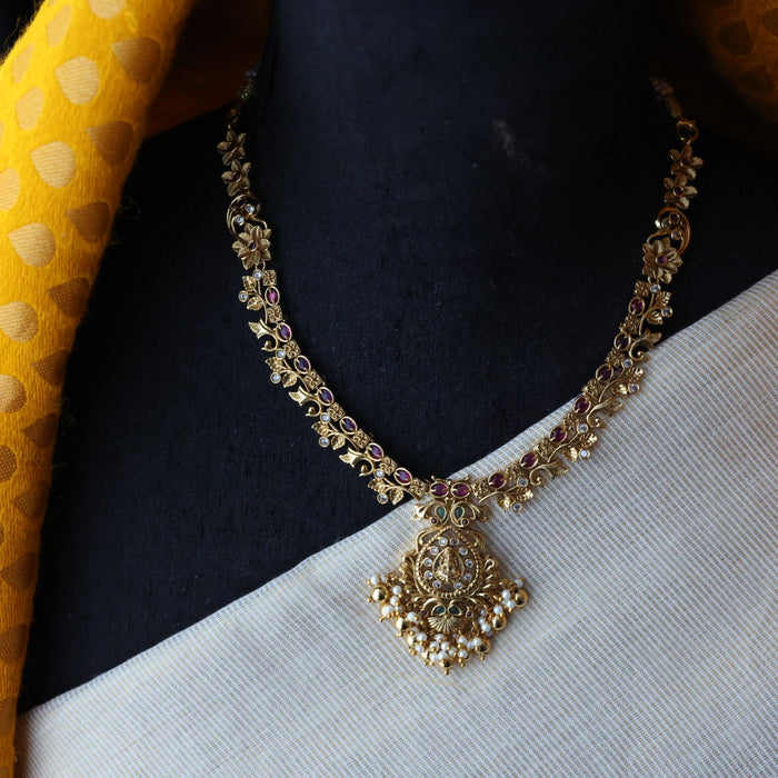 Antique temple short necklace and earrings S1B145