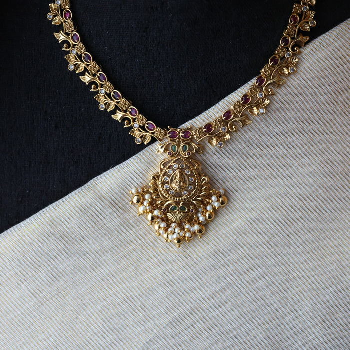 Antique temple short necklace and earrings S1B145