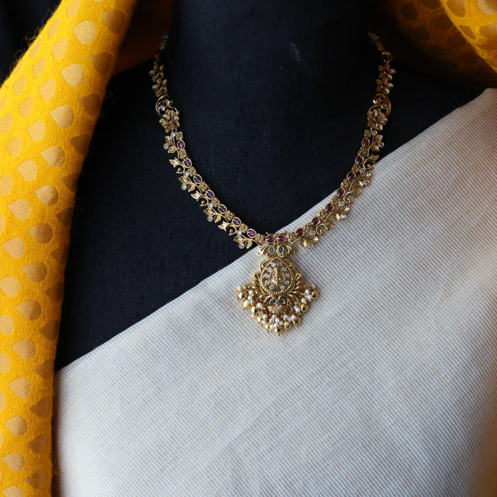 Antique temple short necklace and earrings S1B145