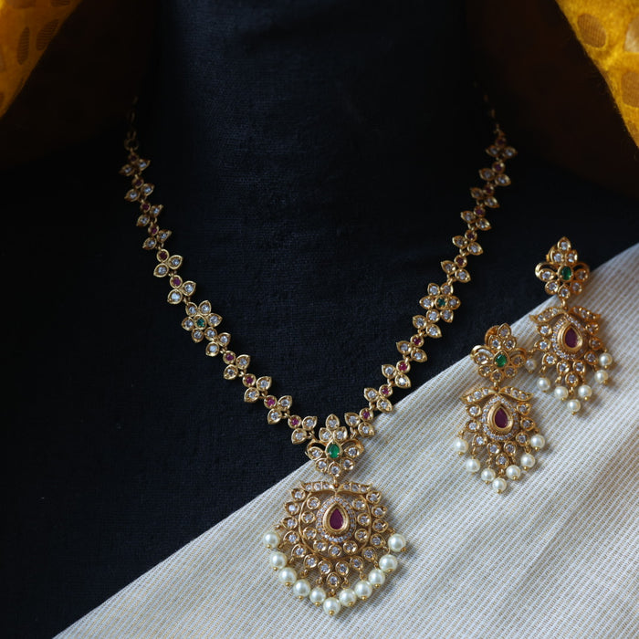 Antique simple necklace with earrings TTS51823
