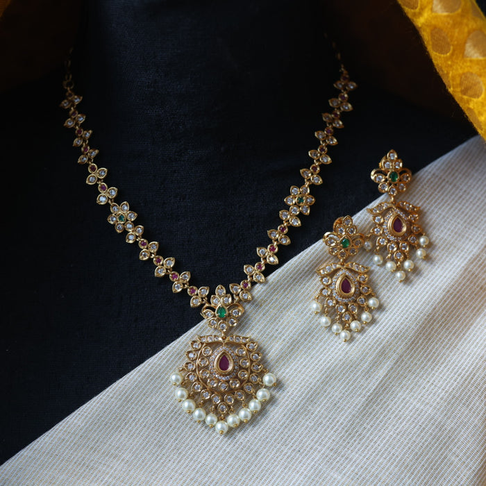 Antique simple necklace with earrings TTS51823