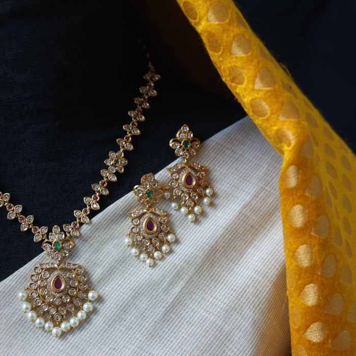 Antique simple necklace with earrings TTS51823