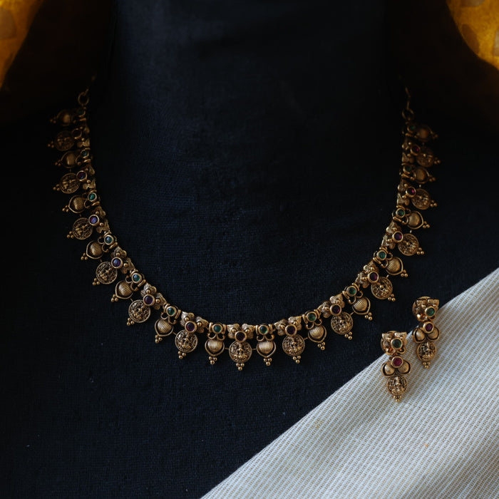 Antique temple design simple necklace necklace with earrings TTS5621