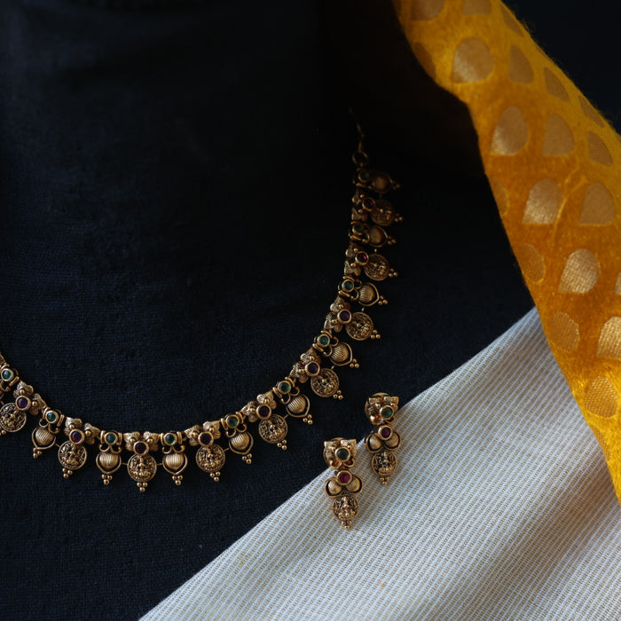 Antique temple design simple necklace necklace with earrings TTS5621