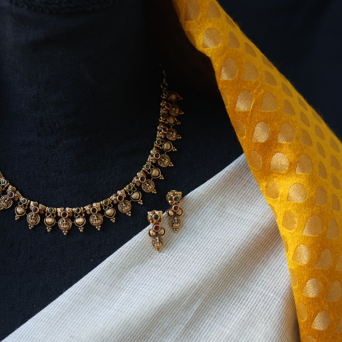 Antique temple design simple necklace necklace with earrings TTS5621