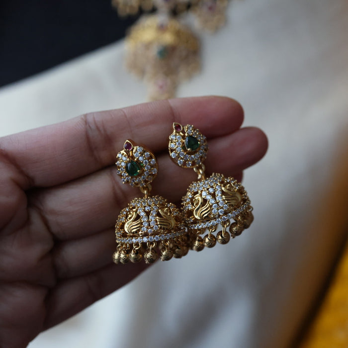 Antique short necklace with earrings S1B11023