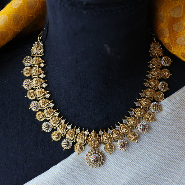 Antique short necklace with earrings S1B138