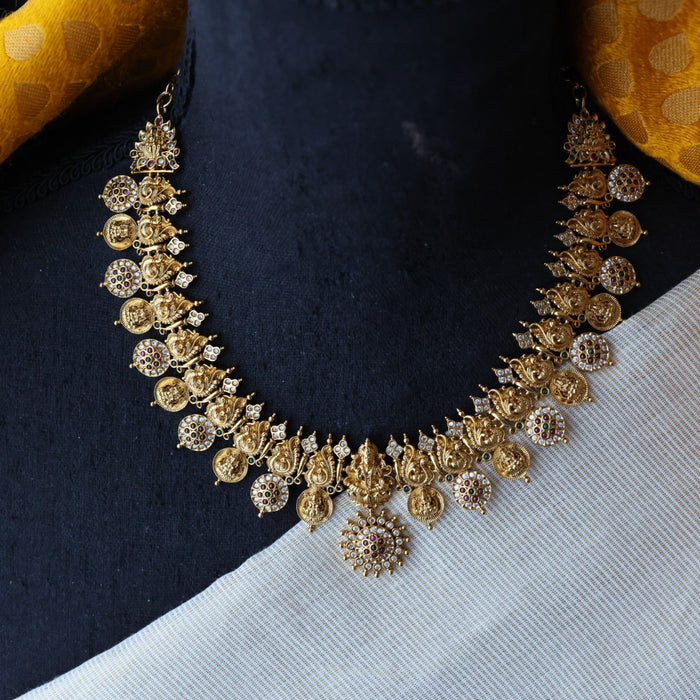 Antique short necklace with earrings S1B138
