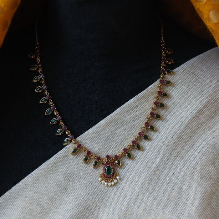 Antique mango design simple necklace with earrings TTS5183