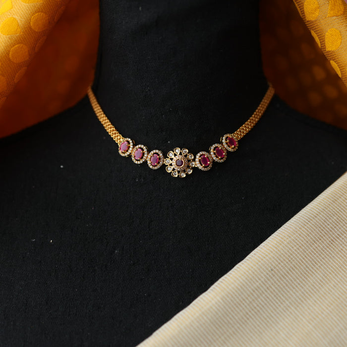 Heritage simple choker necklace with earrings CBB1455