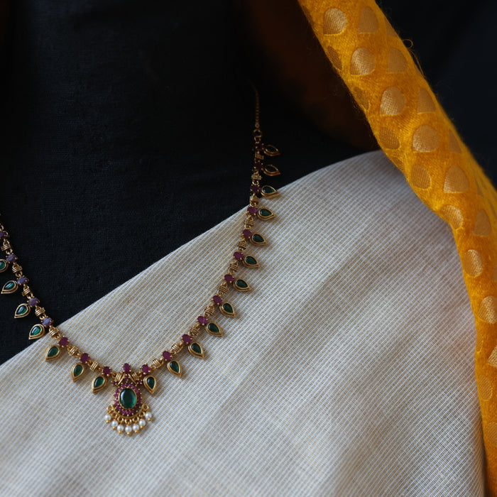 Antique mango design simple necklace with earrings TTS5183