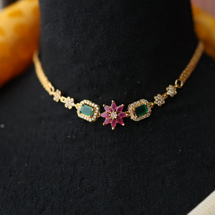 Heritage simple choker necklace with earrings CBB1456