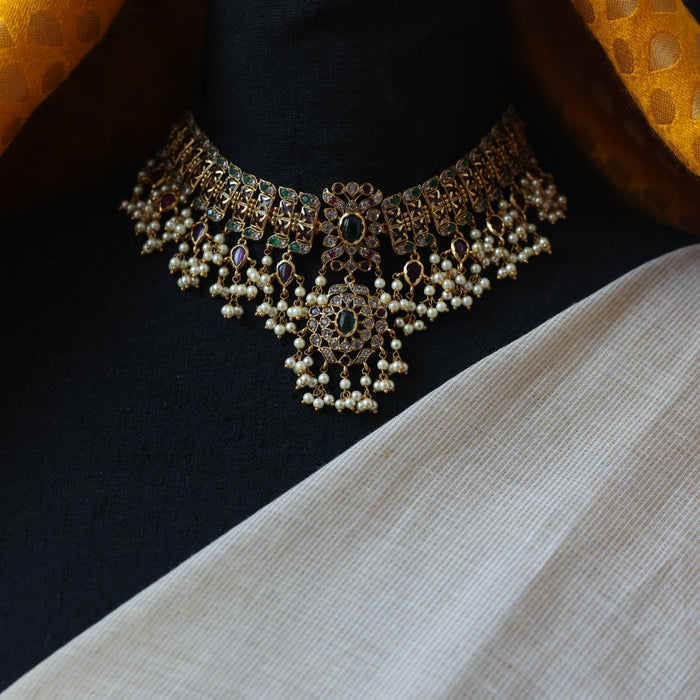 Antique choker necklace with earrings ( MEDIUM SIZE ) CCB17302