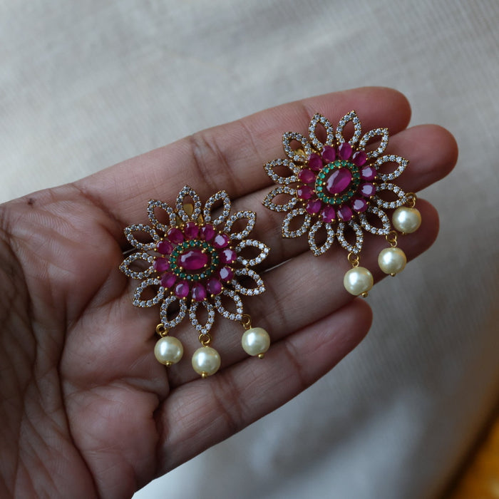 Antique mango short necklace with earrings S1B1347