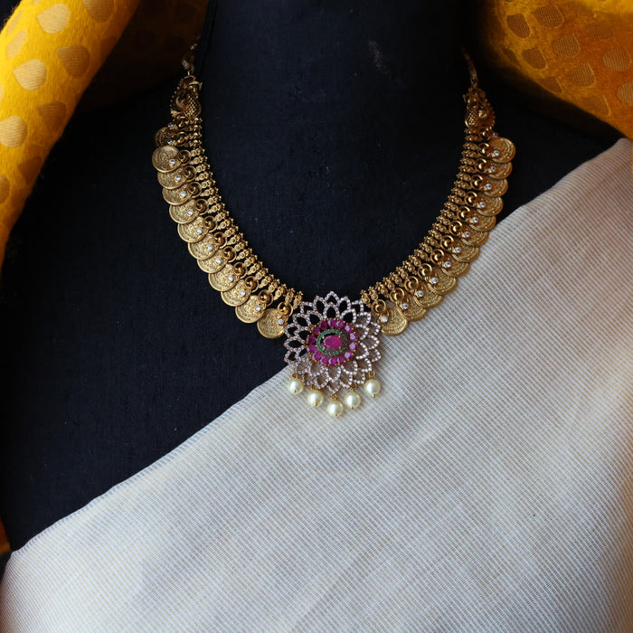 Antique mango short necklace with earrings S1B1347