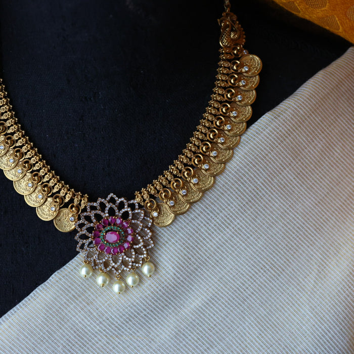Antique mango short necklace with earrings S1B1347