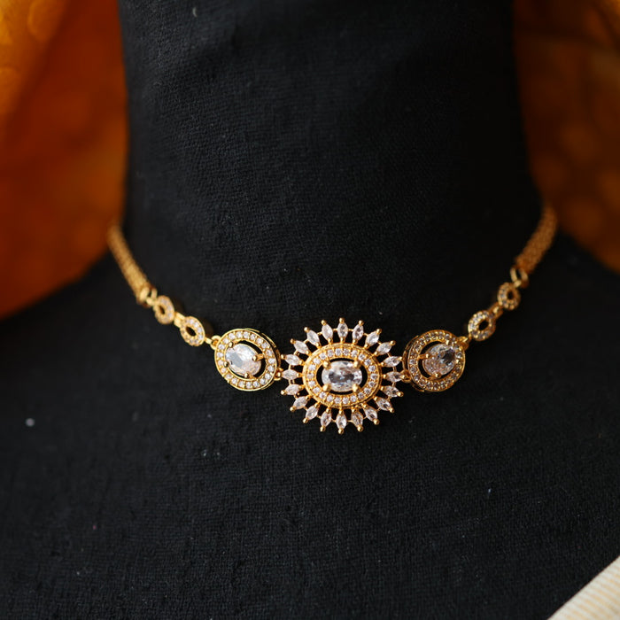 Heritage simple white stone choker necklace with earrings CCB1457