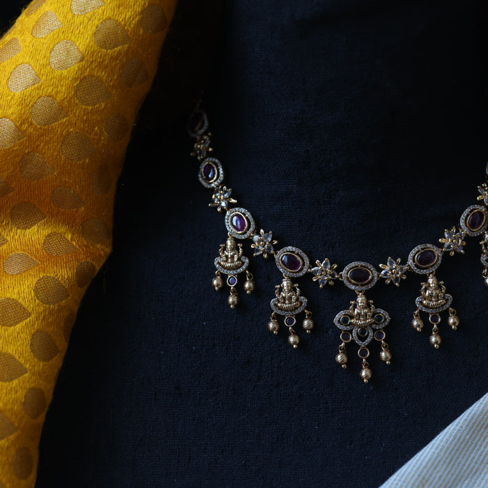 Antique temple design simple necklace necklace with earrings TTS57521